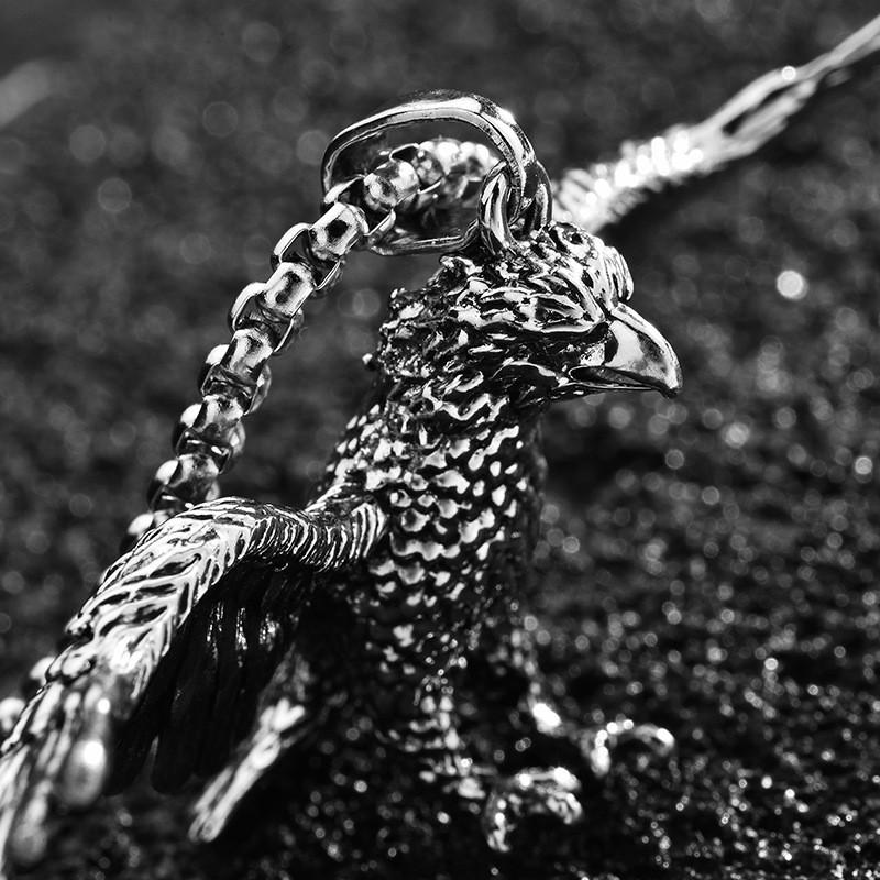 Stunning Titanium Steel Eagle Pendant Necklace For Men Vintage Hip Hop Style Jewelry