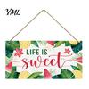 Beach House Wall Sign Summer Wooden Hanging Sign, Theme Welcome Front Door Decor with Themed Gifts Rope, Colorful Hanger for Seasonal Farmhouse Floral