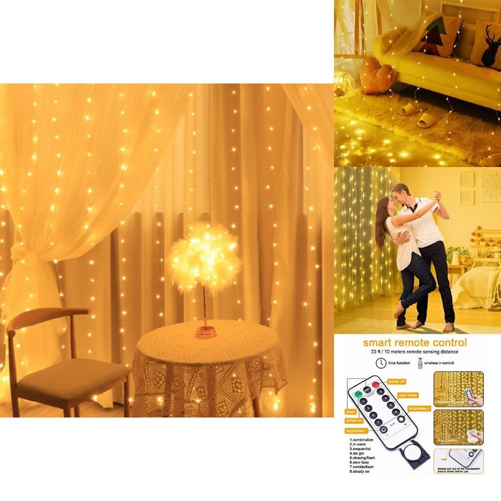 Indoor Usb Led Curtain String Lights With Remote Control For Bedroom And Living Room Decor