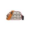Camera 19 Graffiti Print College Style Badge Leather Camera Bag Women Shoulder Bag White 4888-B4DMH