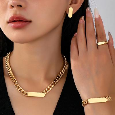 New Self-developed New Temperament Personalized Chain Smooth Ring Necklace Bracelet