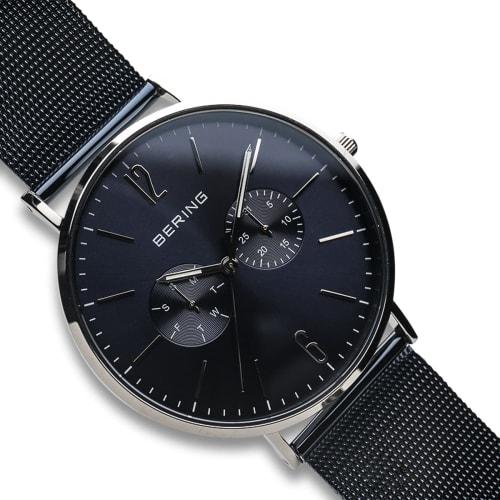 BERING Men's Analog Quartz Watch, Classic Collection, Stainless Steel Strap & Sapphire Crystal, 14240-307. Officially Imported. 3-Year Internal Warran