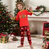 Family Matching Christmas Pajamas Set for Parents and Kids, Long Sleeve Neck Printed Pants Set