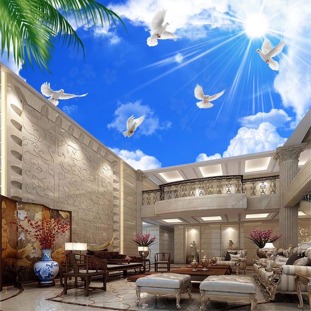

Blue Sky Wallpaper White Clouds Murals Living Room Bedroom Kids Room Lobby Murals For Ceilings 200 cm(W) x 140 cm(H)