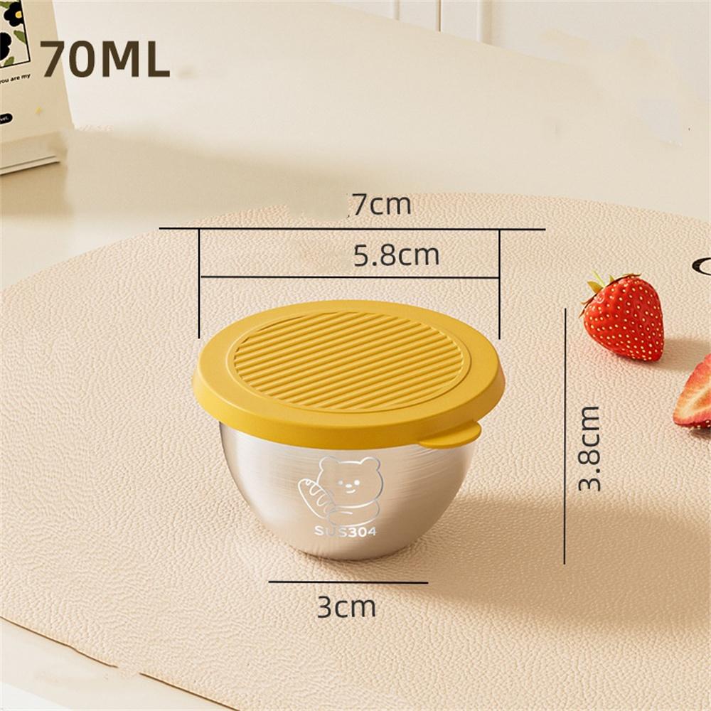 Pudełko na przyprawy szczelne Przenośne Stal nierdzewna 304 z uszczelnianą pokrywką Pojemniki na przyprawy Pokrywka silikonowa Kieliszek na sos