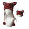 Cat Ear Striped Hat Subculture Streetwear Knitted 2000s Girls Winter Crocheted Hats Cool Photo Props Y2K GIRL