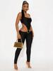 D9600 Women's Fashionable Sexy Spaghetti Strap Hollow Out Bodysuit