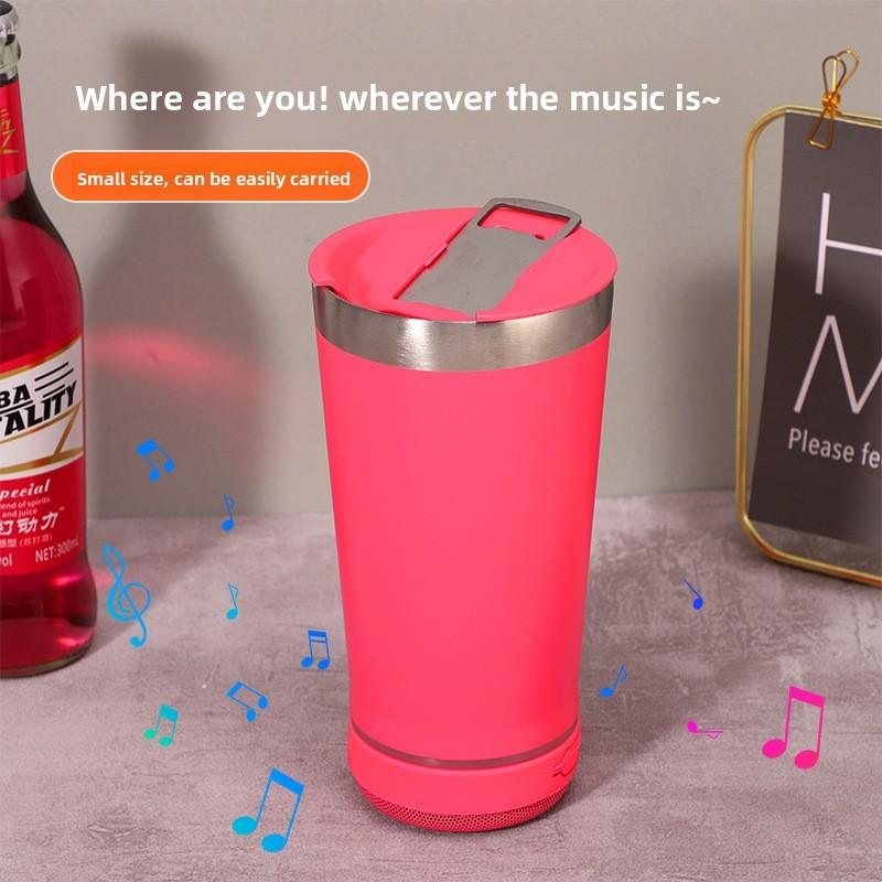 16oz Bluetooth Waterproof Speaker Mug With Vacuum Insulation For Home Office And Parties