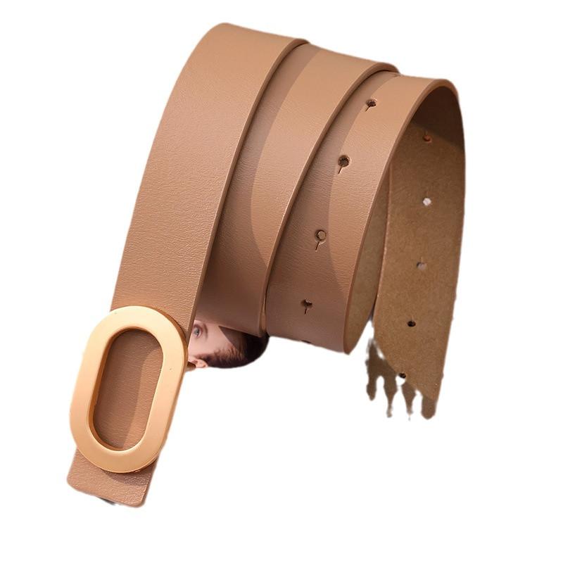 Женский ремень высокого класса из натуральной кожи, модный, простой и элегантный, женский ремень в стиле OL, двухслойный кожаный ремень из коровьей кожи, женский ремень