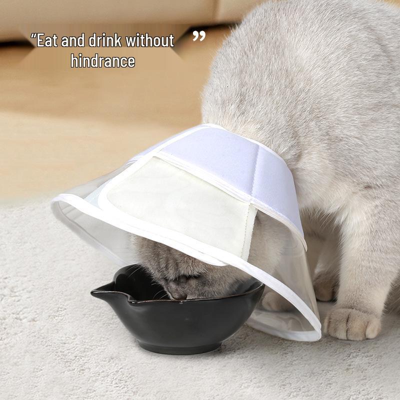 Coleira Macia Transparente de PVC Emendado Anti-Mordida para Gatos e Cães