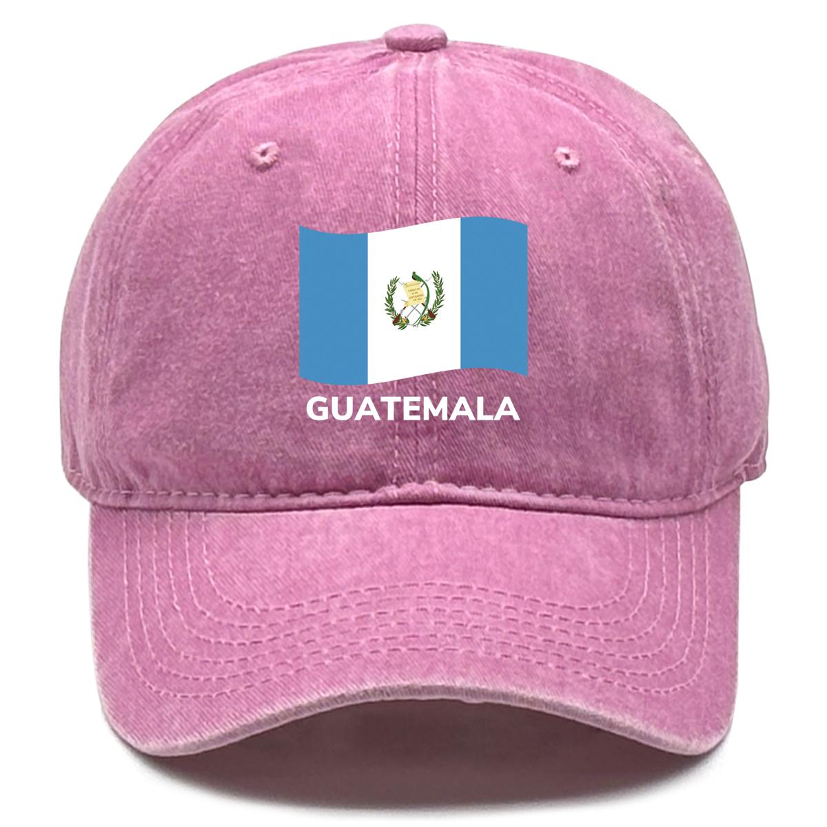 

Guatemala Flag Waves Print Snapback Baseball Hat, Patriotic Trucker Hat Stylish Adjustable Buckle Simple Curved Brim Adjustable Sun Hat as the picture розовый
