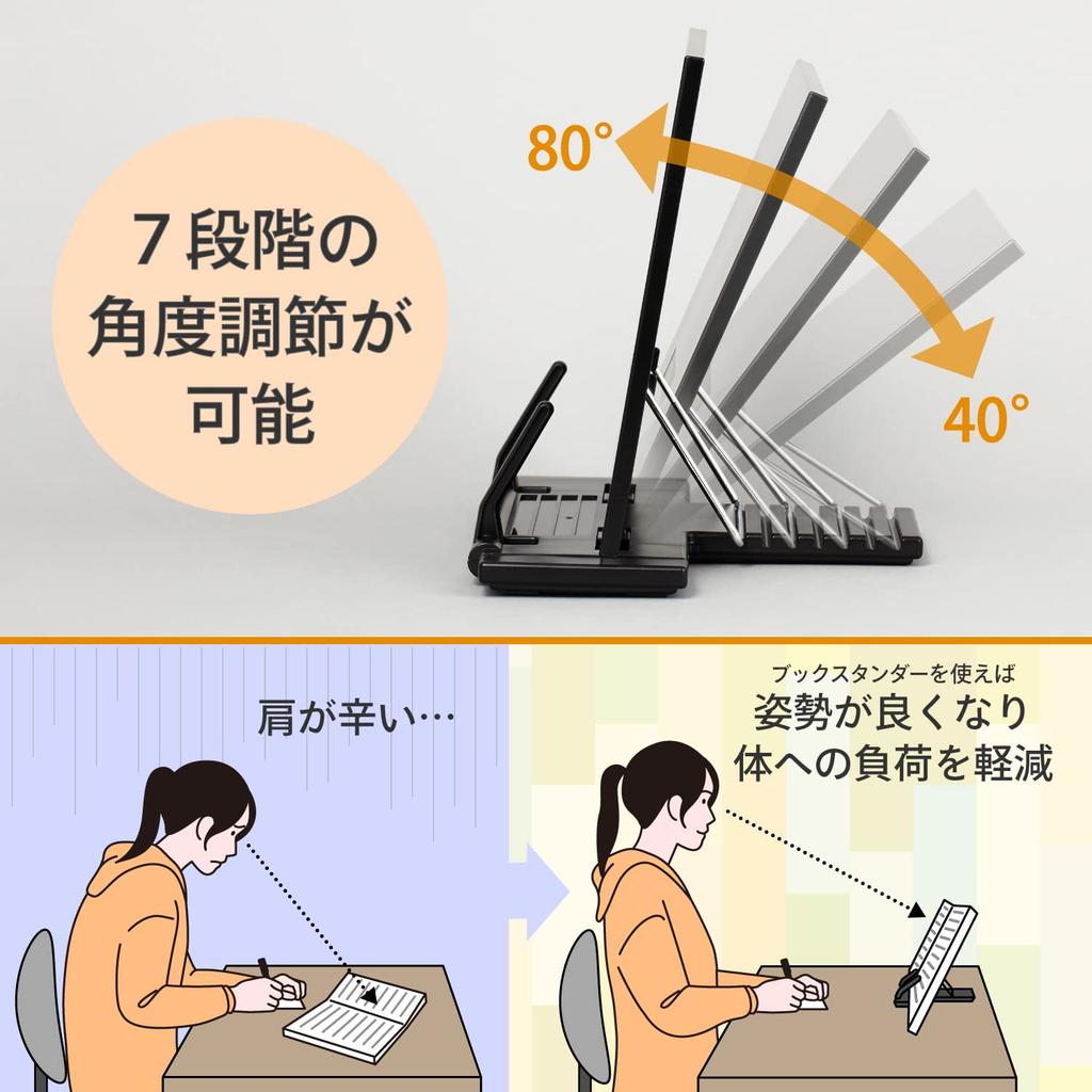 Carl Office Equipment Book with Adjustment White Stand, Slim, Flat, 7-Stage Function, BKS-820-W