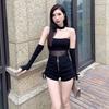 High-waist Drawstring Shorts for Women In Summer Hot Girls Tight and Slimming Pleated Versatile Bottomed Boots and Pants