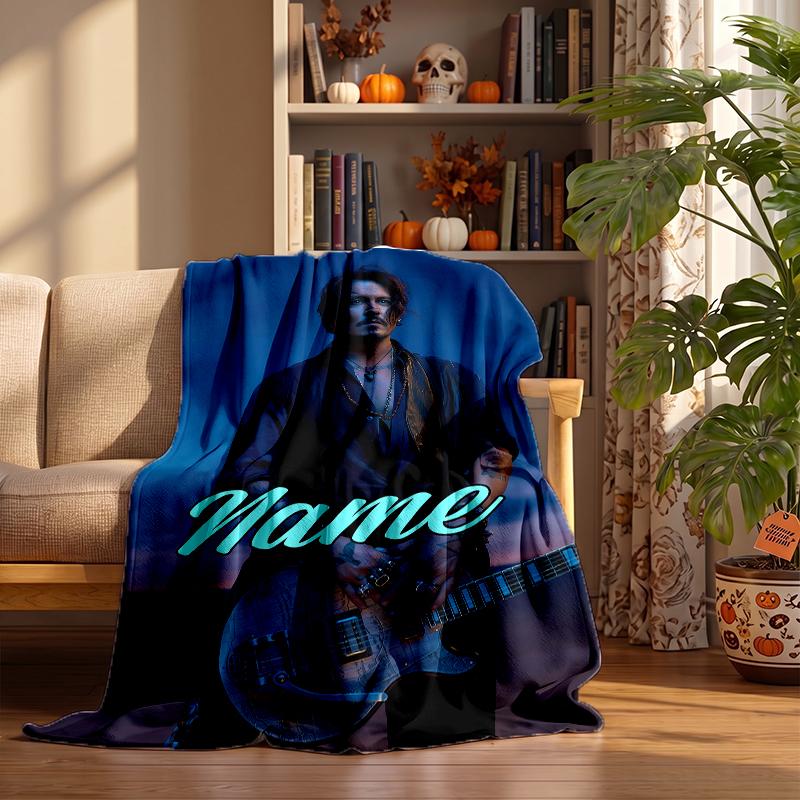 Coperte di flanella personalizzate Johnny Depp Morbidi Caldi Accoglienti Plaid per Arredamento Casa Regali di Festa