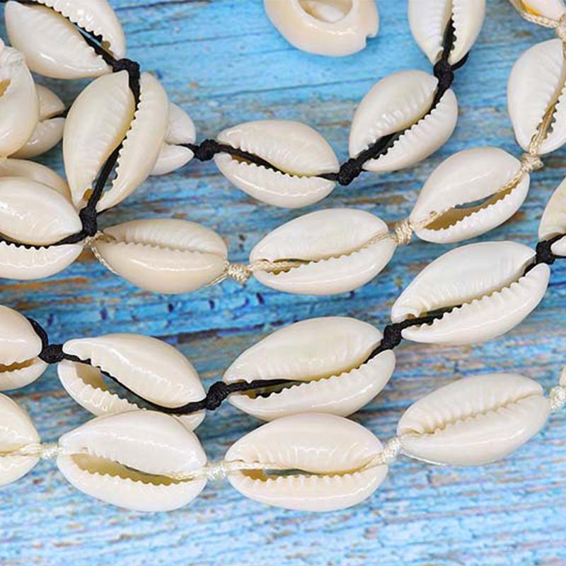 Natural Sea Shell Charm Bracelets Necklace For Women Men Summer Sandy Beach Handmade String Rope Hand-woven Shells Accessories