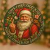 Funny Middle Finger Santa Christmas Ornament Naughty Acrylic Christmas Tree Hanging Ornaments for Window