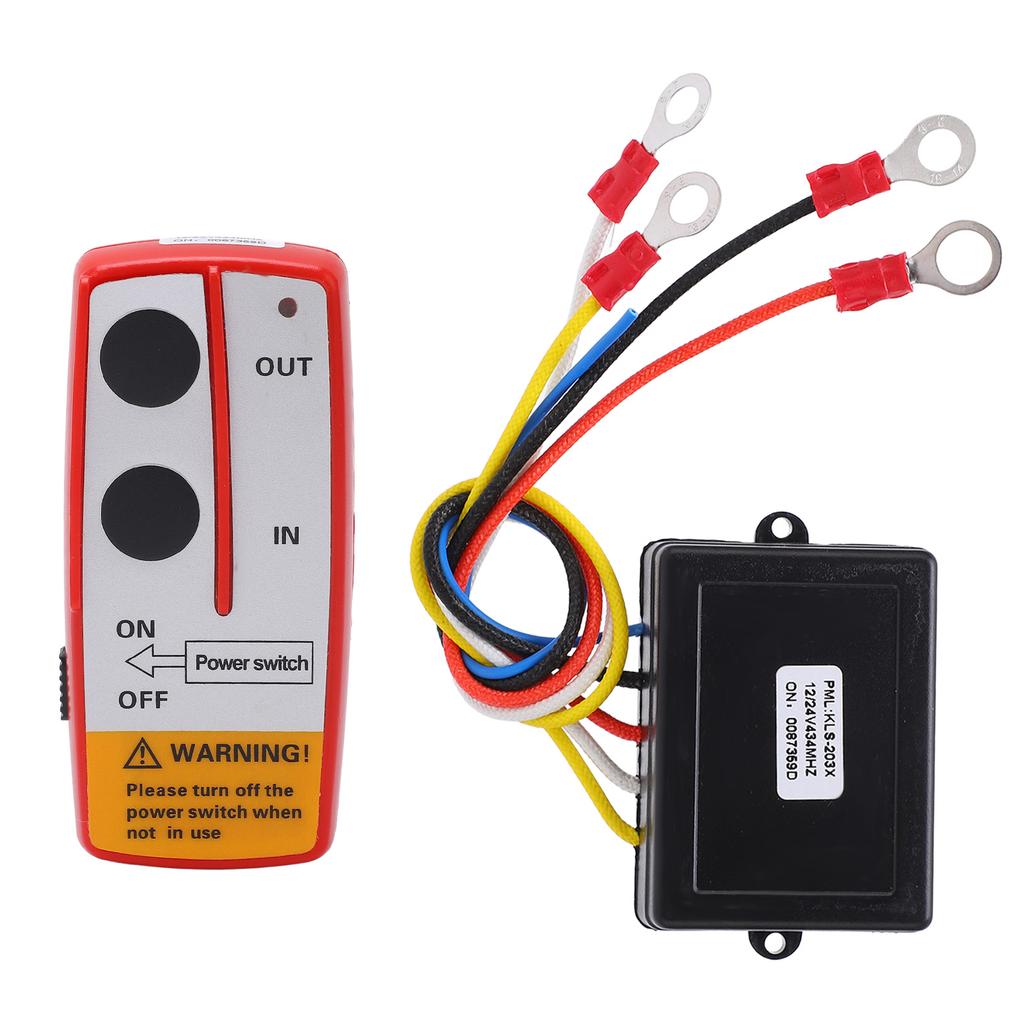 Universal Winch Wireless Remote Control Switch Kit with Receiver 12V 24V for Truck Jeep ATV SUV Red