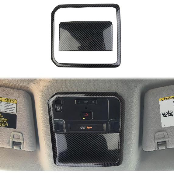 Carbon Fiber Interior Roof Reading Light Lamp Cover Trim Accessories for Toyota Tundra 2022+ Sequoia 2023+ Tacoma 2024+ 4Runner 2025+