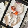 New Luxury  70X70Cm Shawls Floral Stripe Print Scarf Headcloth Small Fashion Silk Scarves Bandanna Foulard Hijab