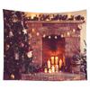 Christmas Tree Tapestry Christmas Gift Fireplace Snowflakes Santa Claus Winter Farmhouse Decoration Kitchen Wall Blanket