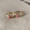 S925 Sterling Silver Pink Heart Earrings - Korean French Style, Simple & Fashionable, Niche Light Luxury Ear Studs.