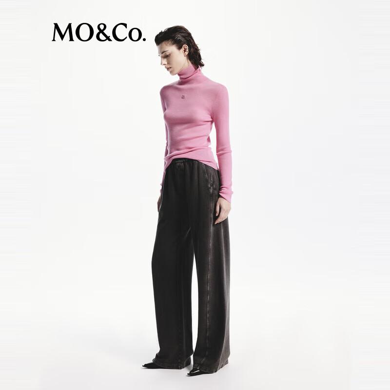 MO&Co. Washable Wool High-Neck Knit Top