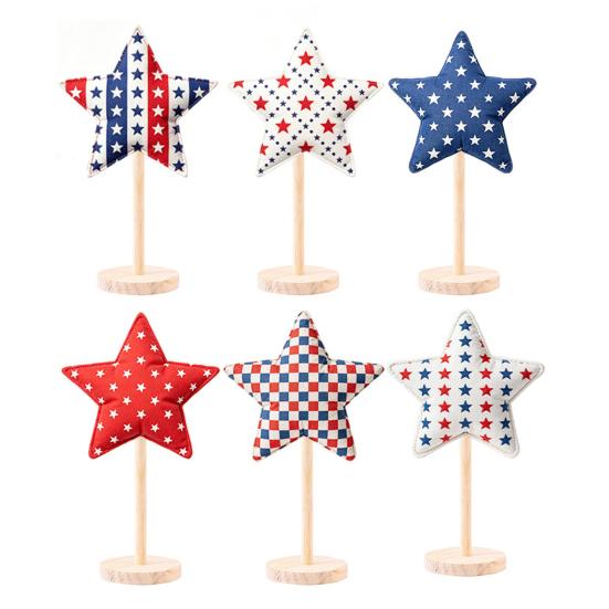 6 Pcs 4th of Ornaments for July Star Tiered A
