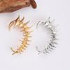 Edgy Silver/Gold Color Skeleton Earrings Fashionable Ear Clips Halloween Ear Cuff Accessory for Fashion Enthusiasts