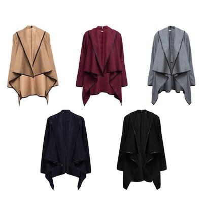 Women's High-end Brand Irregular Slim Fit Wool Trench Coat Overcoat For Autumn Winter