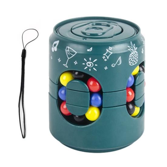 Rotatable Colorful Bean Can Toy Stress Anxiety Relief Educational Brain Teaser Sensory Bead