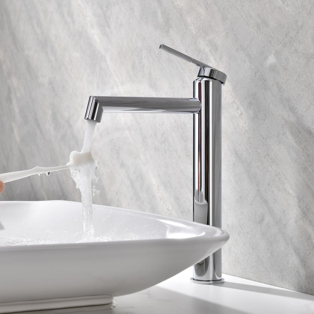 New Bathroom Brush Gold Basin Faucet Chrome Single Lever Hot and Cold Solid Brass Crane Brass Sink Mixer Gray Tap