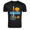 Space Explorers Rocket Launch Graphic T Shirt Galaxy