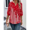 Women's Summer T-shirt Double Patchwork Color Clash Positioning Flower Shirt Short Sleeve Top
