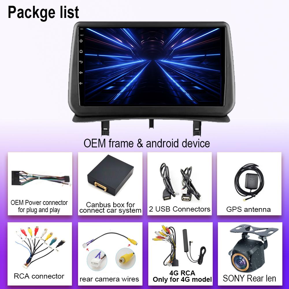 Für Renault Clio 3 2005 - 2014 2K QLED Android 14 Autoradio Multimedia Video Player GPS CarPlay 4G Navigation Stereo DSP KEIN 2Din