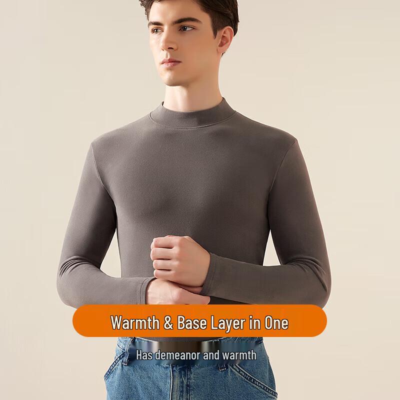Men's Mock Neck Double-Sided Brushed Thermal Base Layer