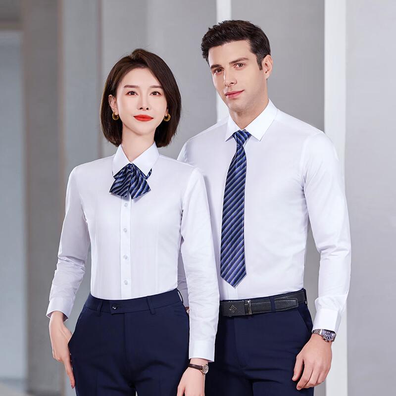 Trueman Unisex Professional Long Sleeve Cotton Blend Formal Work Shirt
