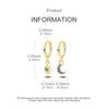 Original 925 Sterling Silver Hoop Earrings Gold Rose Gold Blue Zircon Star Moon Hoop Earrings For Women Jewelry Gift