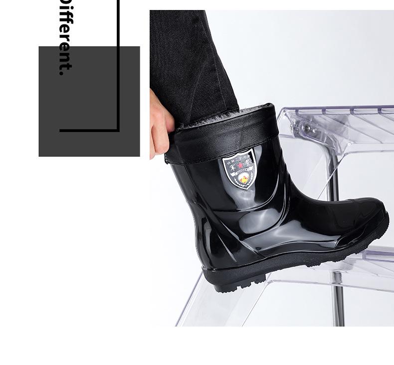 Men's Extra Large Waterproof Non-Slip Fishing Boots: Thick, Wear-Resistant, Warm, High-Cut Rain Boots