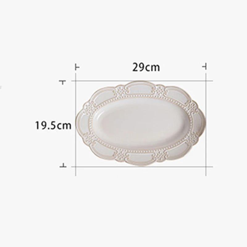 Creative Relief Ceramic Plates Vintage Restaurants Desserts Salad Plate Delicious Dishes Soup Bowl Exquisite Household Tableware