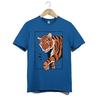 Bold Tiger Graphic T-Shirt Unisex Jungle Animal Print Tee Vintage Wild Cat Shirt