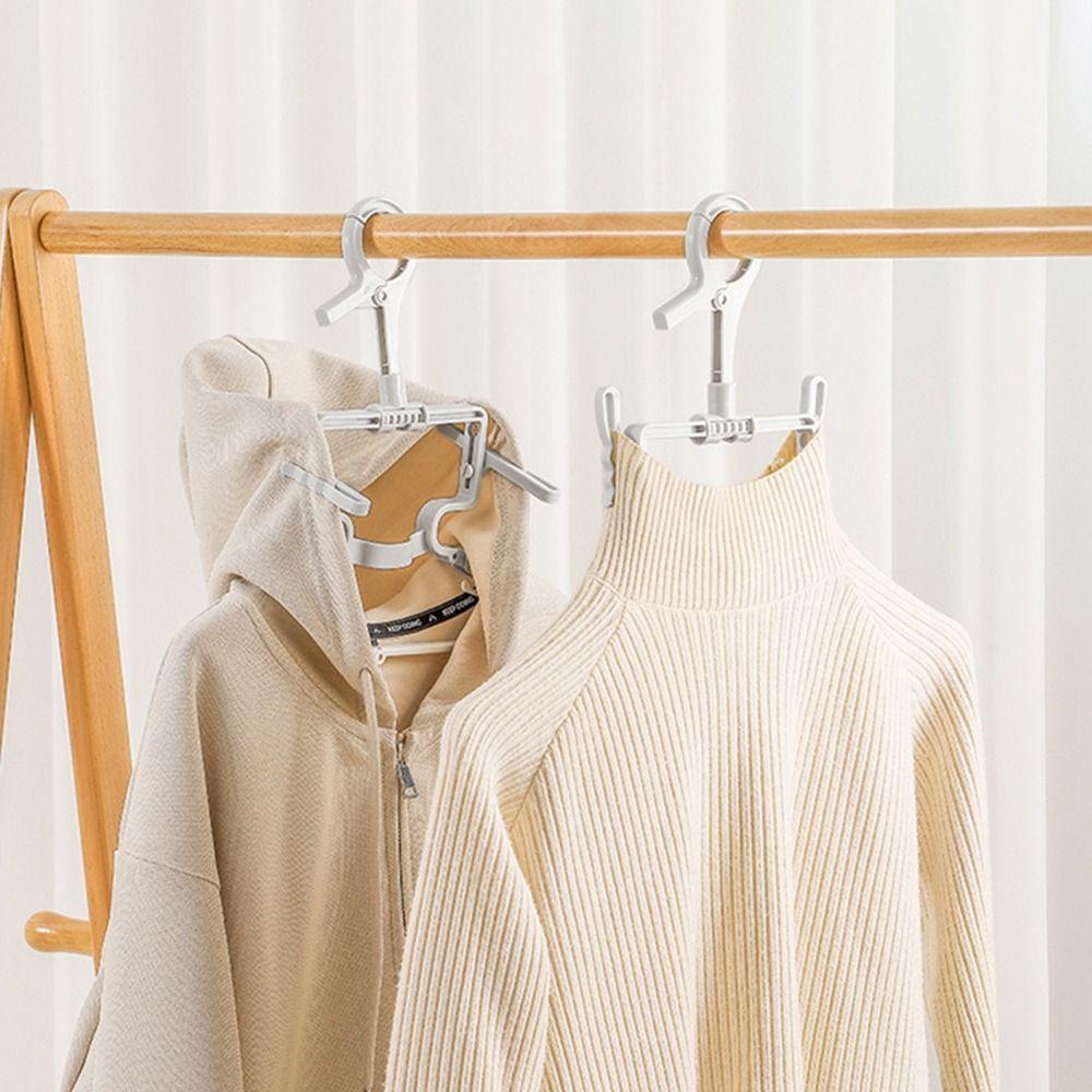 2Pcs Plastic Folding Hoodie Hanger Windproof Clothes Hangers High-neck Sweater Hanger  for Home