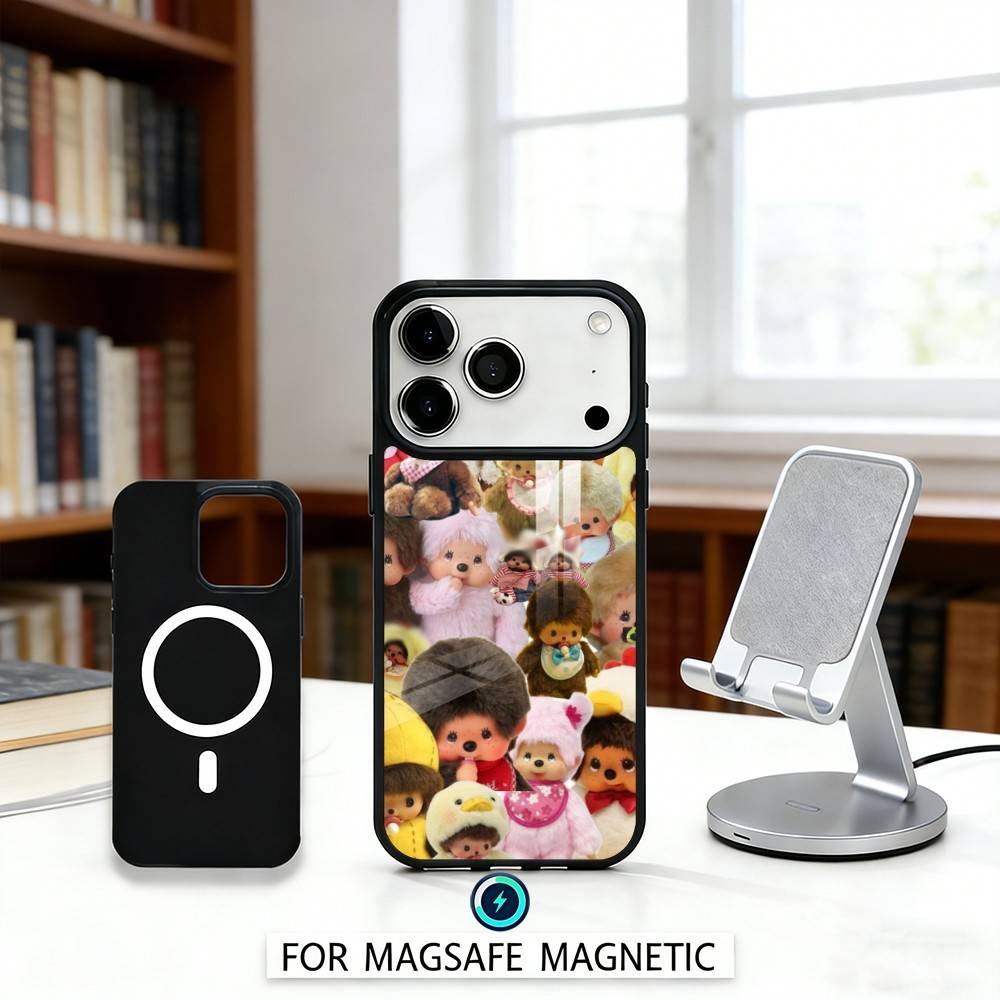 Cute M-Monchhichis Phone Case For iPhone 17,16,15,14,13,12,Pro,Max For Magsafe Magnetic Wireless Charging