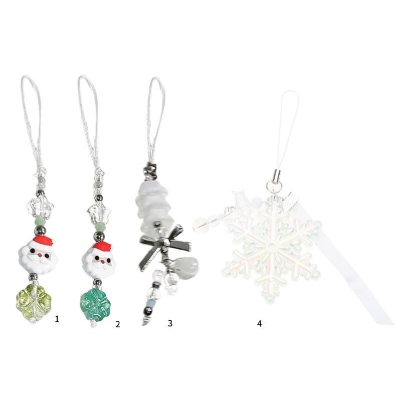 Christmas Keychain Detachable Snowman Snowflake Phone Lanyard for Fashion Lovers