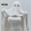 Themed Window Display Decoration 3D Printed Halloween Ghost Bride Statue Ornament, Female Figure Sculpture with Anti-fall Decor Stable Base,