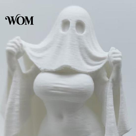 Themed Window Display Decoration 3D Printed Halloween Ghost Bride Statue Ornament, Female Figure Sculpture with Anti-fall Decor Stable Base,