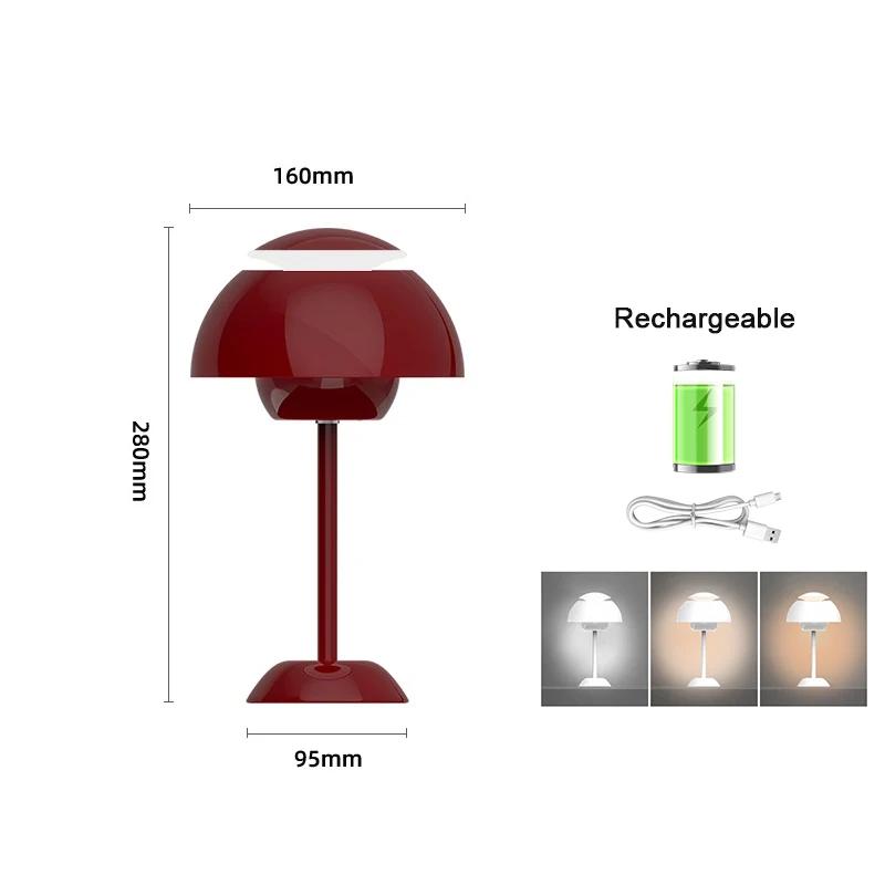 

Перезаряжаемая светодиодная настольная лампа с регулировкой 3 скоростей, комнатный светильник, ночники в виде цветочного бутона, декоративный домашний сенсорный настольный светильник красный
