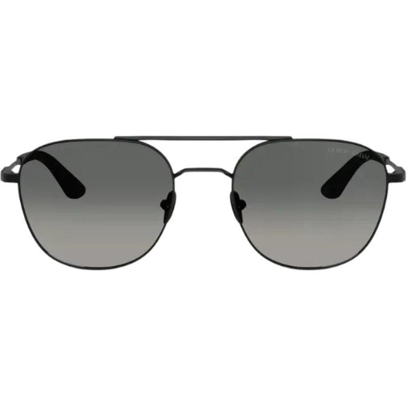 Armani Einfarbiges Design Metall Flieger Sonnenbrille Herren Schwarz