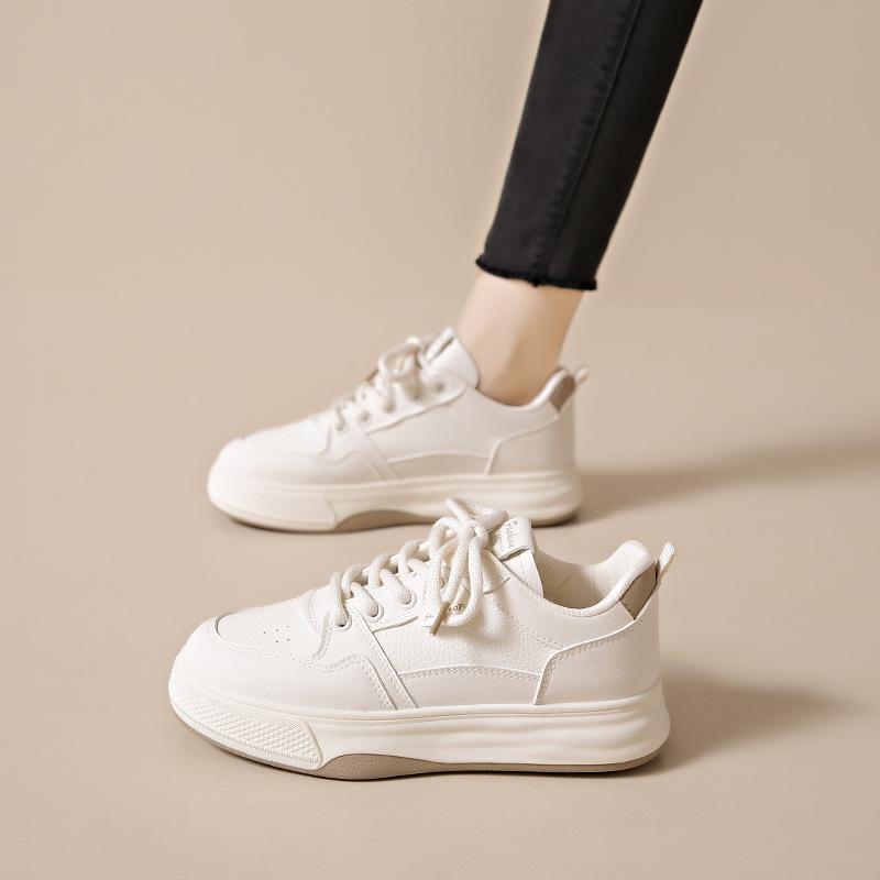 2025 Spring White Shoes Women's New Korean Version Ins Female Students Heightening Platform Sports Board Shoes Casual Shoes H6518