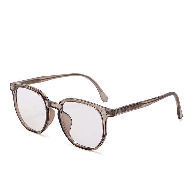 Trendy Unisex TR Large Frame Glasses with Anti-Blue Light Lenses - Personalized Japanese & Korean Style, Insertable Rod Design, Model 3003