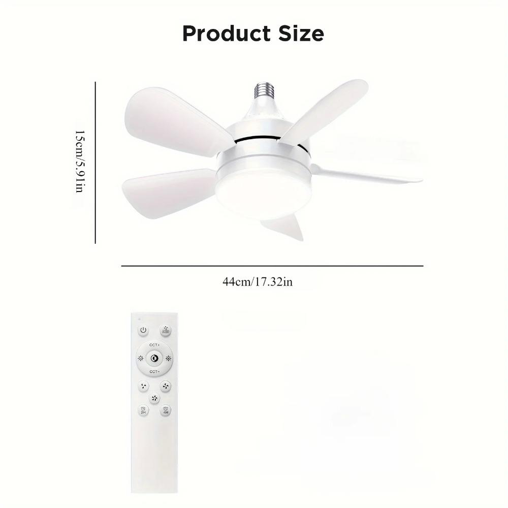 Remote Controlfor Dimming  LED  Ceiling Fan Light E27 for Living Room, Study, Household Use, 85-265V